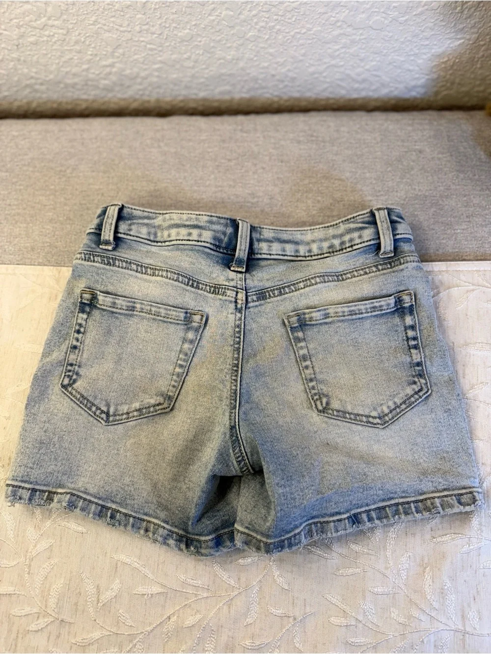 So Light Wash Distressed Girls Size 12 Denim Shorts